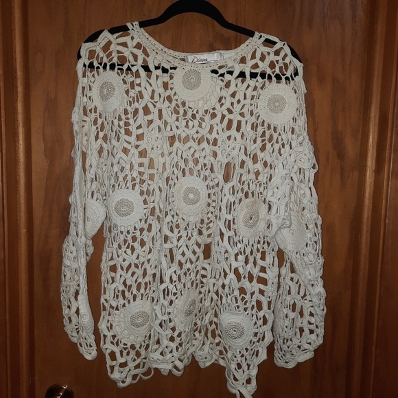 🌟 Vintage Diana Marco crocheted sweater - Picture 1 of 7
